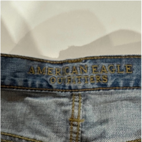 American Eagle Medium Wash Distressed Relaxed Straight Leg Jeans Size 34 x 30 - Picture 5 of 6